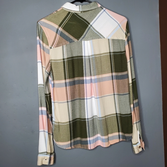 Maurices  Small Flannel Button Down  Plaid Shirt  Flare - Picture 2 of 9